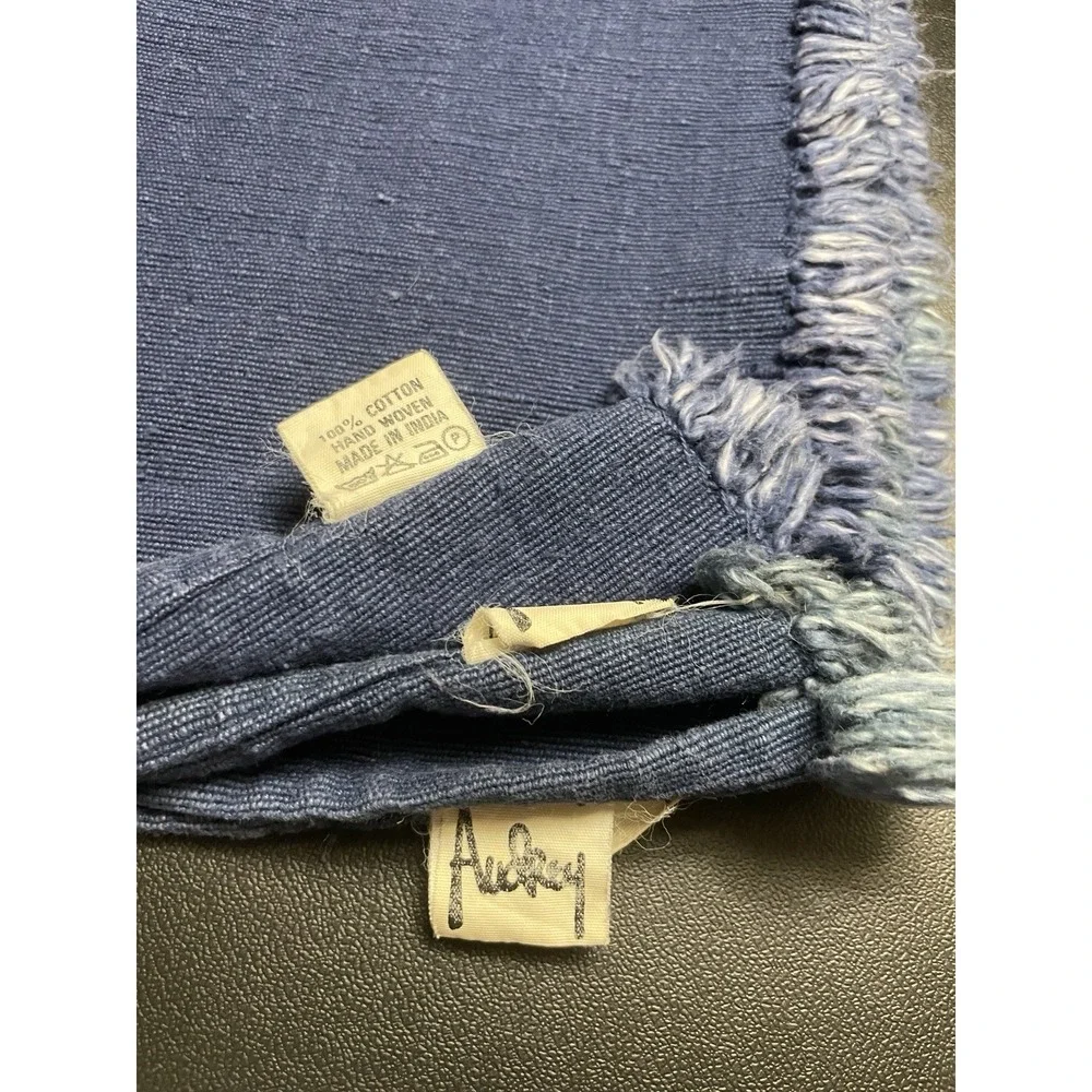 4 Audrey Cotton Placemats Hand Woven Made in India‎ Blue